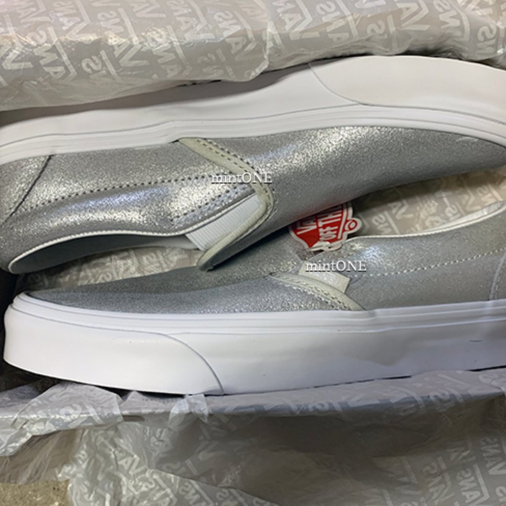NIB Vans Silver Glitter Slip-On Sneaker size 7.5